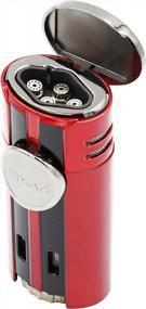 img 1 attached to Xikar HP4 Quad Flame Cigar Lighter In Daytona Red Gift Box - High Performance & Attractive!