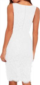 img 3 attached to Women'S Floral Lace High Low Cocktail Dress With Sleeveless V Neck & Bodycon Pencil Fit