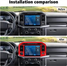 img 3 attached to Red Voodonala Center Console Dashboard Navigation Panel Cover For Ford F150 2021+ - Interior Decoration And Exterior Accessory, 1 Piece