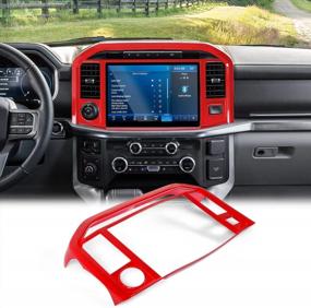 img 4 attached to Red Voodonala Center Console Dashboard Navigation Panel Cover For Ford F150 2021+ - Interior Decoration And Exterior Accessory, 1 Piece