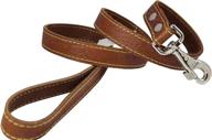 🐶 classic leather dog leash - 4 feet long and 1 inch wide, ideal for largest breeds in brown logo