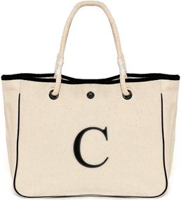 img 4 attached to INITIAL Monogram Name Canvas Shoulder Women's Handbags & Wallets ~ Shoulder Bags