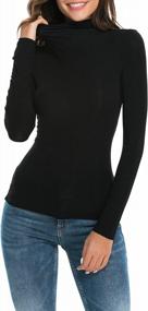 img 4 attached to Women'S Stretch Fitted Turtleneck Underscrubs Tee - Long Sleeve Or Sleeveless Options!