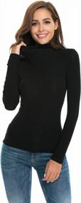 img 3 attached to Women'S Stretch Fitted Turtleneck Underscrubs Tee - Long Sleeve Or Sleeveless Options!