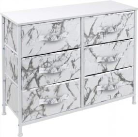 img 4 attached to Organize Your Home With The Sorbus 6-Drawer Dresser And Storage Chest In Marble White