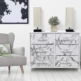 img 1 attached to Organize Your Home With The Sorbus 6-Drawer Dresser And Storage Chest In Marble White