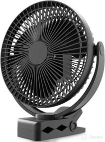 img 4 attached to 🔋 KOONIE 10000mAh Portable Fan: Rechargeable Clip-On USB Fan with Strong Airflow - Ideal for Office, Travel, Camping, and Gym