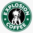 explosion coffee bakugo sticker laptop logo