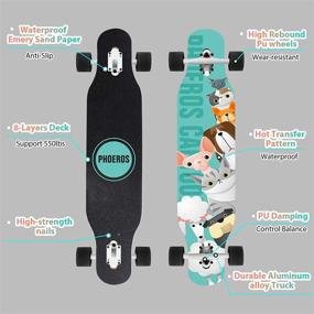 img 3 attached to 41 Inch PHOEROS Longboard Skateboard - Perfect For Adults, Beginners & Teens | Carving, Free-Style & Downhill!