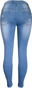 img 2 attached to Effortlessly Trendy: Aodrusa Women'S Drawstring Ripped Jeans For A Distressed Look