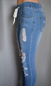 img 1 attached to Effortlessly Trendy: Aodrusa Women'S Drawstring Ripped Jeans For A Distressed Look