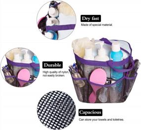 img 2 attached to Attmu Mesh Shower Caddy With Multiple Pockets - Ideal College Dorm Room Essential, Portable Hanging Basket Tote Bag For Toiletry Accessories In Bathroom