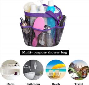 img 1 attached to Attmu Mesh Shower Caddy With Multiple Pockets - Ideal College Dorm Room Essential, Portable Hanging Basket Tote Bag For Toiletry Accessories In Bathroom