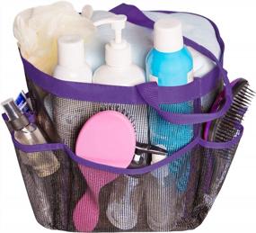 img 4 attached to Attmu Mesh Shower Caddy With Multiple Pockets - Ideal College Dorm Room Essential, Portable Hanging Basket Tote Bag For Toiletry Accessories In Bathroom