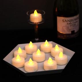 img 1 attached to Rainbow Glitter LED Tea Lights - Battery Operated Flickering Bulb Tealight Candles For Weddings, Celebrations, Parties, Gifts & Festivals (Pack Of 12), Flameless And White