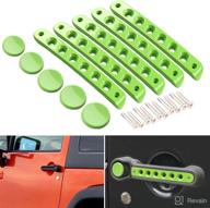 🚙 enhance your jeep wrangler experience with dduoo jk green aluminum door handle inserts - premium side door grab handles for unlimited jk 4-door 2007-2017 логотип