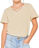 💃 stylish oftalle girls shirt sleeve casual girls' clothing: tops, tees & blouses logo