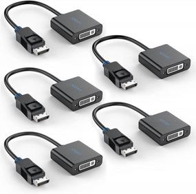 img 4 attached to UVOOI DisplayPort To DVI Adapter 5-Pack, DP To DVI D (DVI-I 24+5) Adapter Male To Female For All Display Port Devices Compatible With Lenovo, Dell, HP And Other Brands
