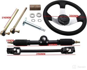 img 3 attached to High-Performance Adjustable 300mm Steering Wheel Gear Rack Pinion Tie Rod Rack Assembly for 110cc-150cc Go Karts, ATVs, UTVs, and Bikes