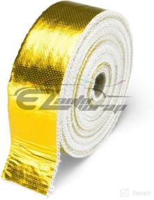 img 3 attached to 🔥 High Performance Gold Exhaust Pipe Insulation Heat Wrap - 2" x 50', Motorcycle Header Protection Fiberglass Heat Shield - Includes 6X Stainless Ties