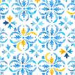 haokhome 96028 watercolor peel and stick wallpaper tiles removable blue/white/yellow bathroom home wall decor 17.7in x 9.8ft logo