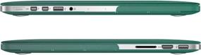 img 1 attached to Твердый чехол Peacock Green для MacBook Pro (Retina, 15 дюймов, середина 2012/2013/2014/середина 2015 г.) — модель A1398 (без компакт-диска, без сенсорной панели) от UESWILL, в комплекте салфетка для чистки из микрофибры