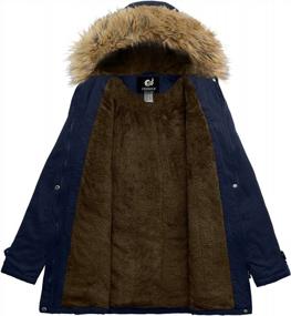 img 3 attached to CHERFLY Women'S Winter Coats Hooded Puffer Jackets Fleece Lined Parka With Fur Trim