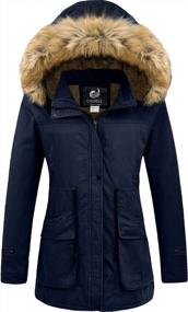 img 4 attached to CHERFLY Women'S Winter Coats Hooded Puffer Jackets Fleece Lined Parka With Fur Trim