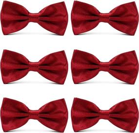 img 4 attached to AVANTMEN Bowties: Premium Satin Solid Men's Accessories for Ties, Cummerbunds & Pocket Squares