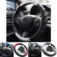car steering wheel cover 15 inch pu leather universal auto vehicle hubs not moves car accessories case (white) logo