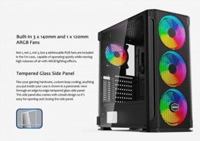 img 3 attached to 🎮 Корпус для игр Raidmax серии F01 Mid Tower ATX с USB 3.0 и стеклянным окном - оснащенный 120-мм ARGB LED вентиляторами.