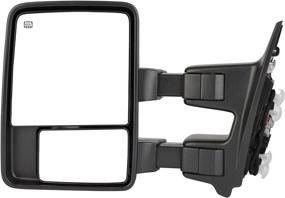 img 3 attached to ANPART Towing Mirrors Compatible with 1999-2007 Ford F250/F350/F450/F550 Super Duty Pickup Trucks - Power Adjusted, Heated, Turn Signal Light, Chrome