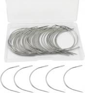 🪡 pincute 50 pcs weaving needle set for wig making, knitting & crafts: c curved, hair weave, modelling pins & more logo