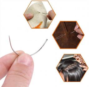 img 3 attached to 🪡 Pincute 50 Pcs Weaving Needle Set for Wig Making, Knitting & Crafts: C Curved, Hair Weave, Modelling Pins & More