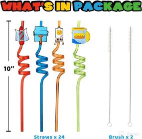 img 3 attached to 🎨 Colorful Art Painting Party Straws: Reusable Drinking Straws with 8 Designs - Perfect for Back to School Party Fun!