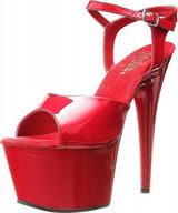 pleaser women's adore-709/r/m platform sandal,red/red,7 m us logo