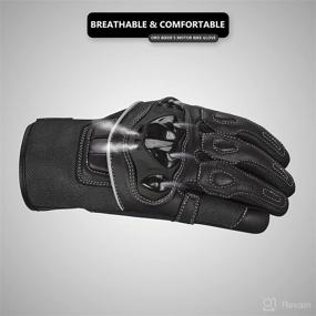 img 1 attached to 🧤 Oro Biker Motorcycle Gloves: Leather & Breathable Mesh Touch Screen Motorbike Gloves for Powersports Racing