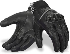 img 4 attached to 🧤 Oro Biker Motorcycle Gloves: Leather & Breathable Mesh Touch Screen Motorbike Gloves for Powersports Racing