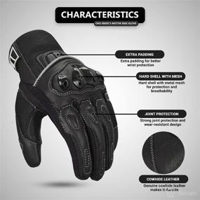 img 3 attached to 🧤 Oro Biker Motorcycle Gloves: Leather & Breathable Mesh Touch Screen Motorbike Gloves for Powersports Racing