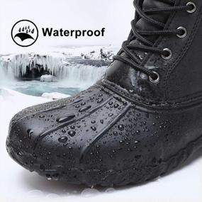 img 3 attached to Stay Warm And Dry This Winter With ALEADER'S Mens Waterproof Shell Fur Lined Snow Boots