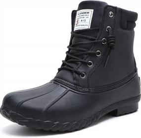 img 4 attached to Stay Warm And Dry This Winter With ALEADER'S Mens Waterproof Shell Fur Lined Snow Boots