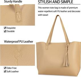 img 3 attached to Leather Purses Handbags Tassel Shoulder Women's Handbags & Wallets ~ Totes