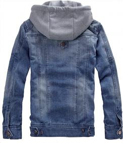 img 3 attached to Lentta Denim Jacket Men'S Fall Fashion Zip Up Hoodie Jean Jacket Button Down Jeans Coat