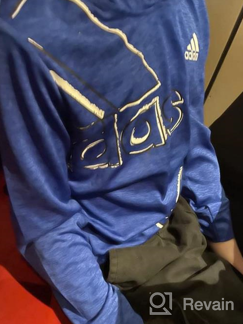 img 1 attached to 👕 adidas Boy's Long Sleeve Melange Hooded Tee and Tapered Pants Set review by Mariealphonse Seattle