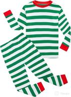 🤶 cozy and festive: 100% cotton family feeling striped 2 piece christmas pajamas set for boys and girls logo