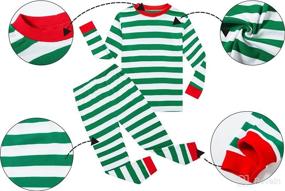 img 3 attached to 🤶 Cozy and Festive: 100% Cotton Family Feeling Striped 2 Piece Christmas Pajamas Set for Boys and Girls