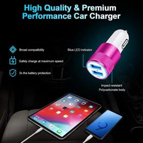 img 3 attached to USB Car Charger 2Pack - Fast Charging Adapter for iPhone 13 🔌 to 6s Plus, Samsung Galaxy S22 to A52 and LG Stylo 6 to 4