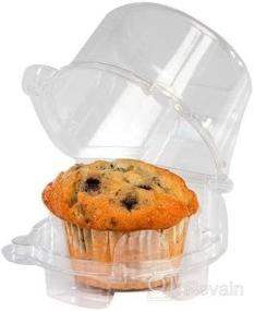 img 3 attached to 🧁 20 Clear Plastic Dome Container Boxes for Jumbo Cupcake Muffins - Individual Single Piece, Jumbo Size