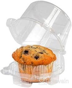 img 1 attached to 🧁 20 Clear Plastic Dome Container Boxes for Jumbo Cupcake Muffins - Individual Single Piece, Jumbo Size