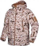 akarmy men's waterproof ski jacket windbreaker hooded softshell multi-pocket raincoat tactical jacket fleece lined coat logo